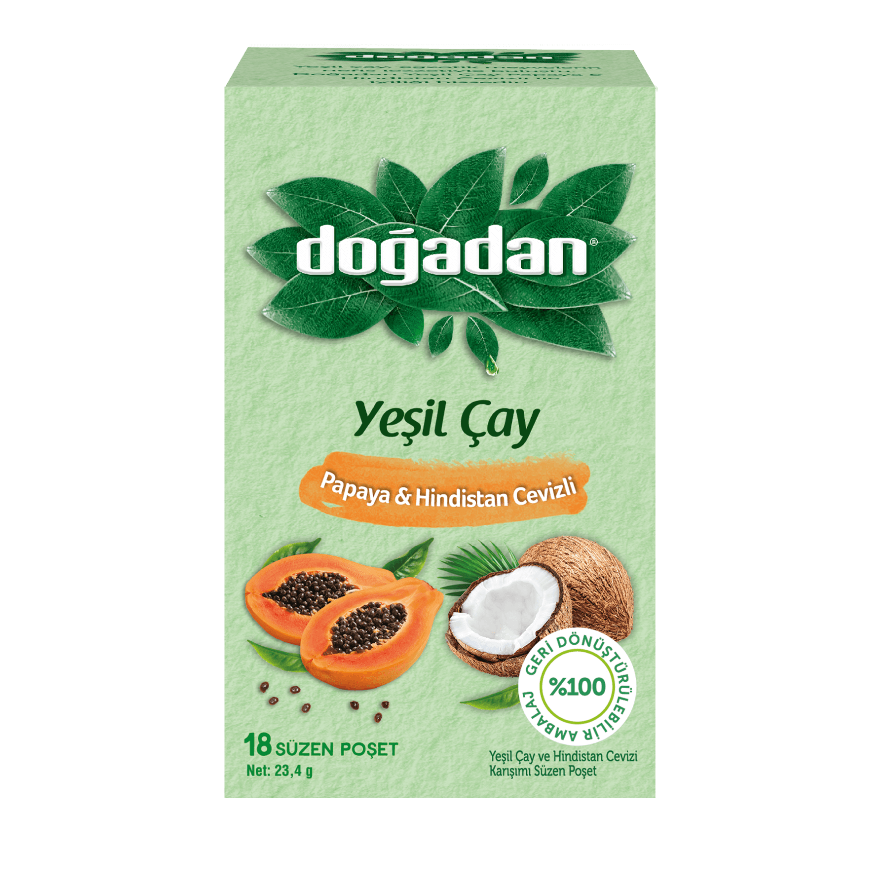 Yeşil Çay Papaya Hindistan Cevizli